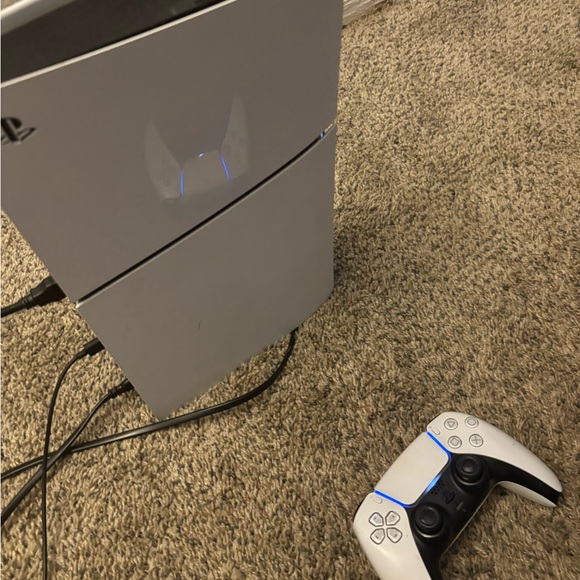 Sony PlayStation Console with White and Black Design